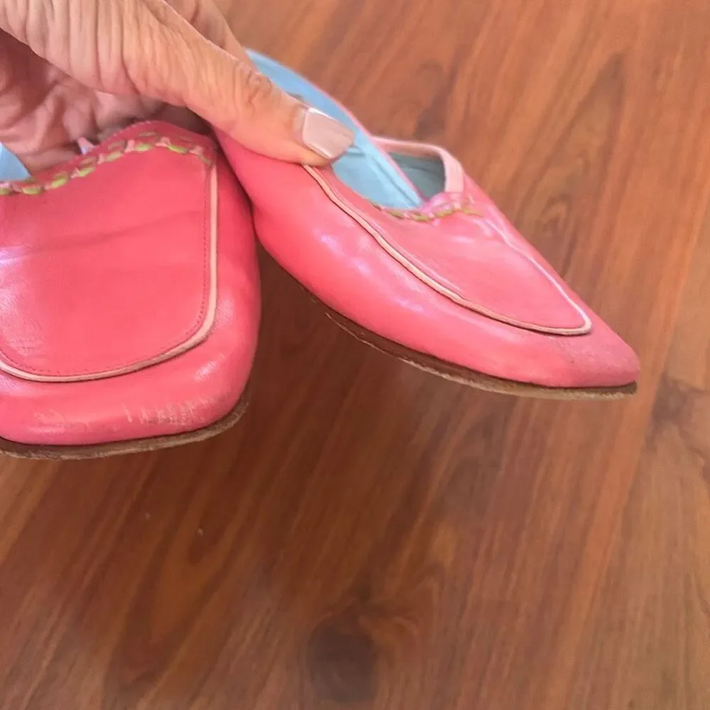 Lily Pulitzer Vintage pink leather mule flats 8